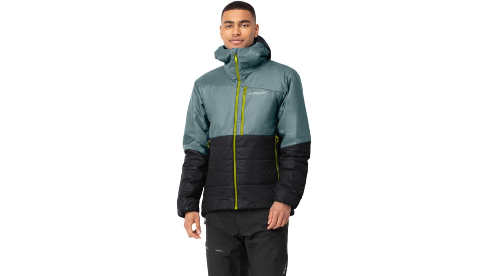 Norrona Falketind Thermo60 Hood - Mens, North Atlantic/Caviar, Large, 7042698453426