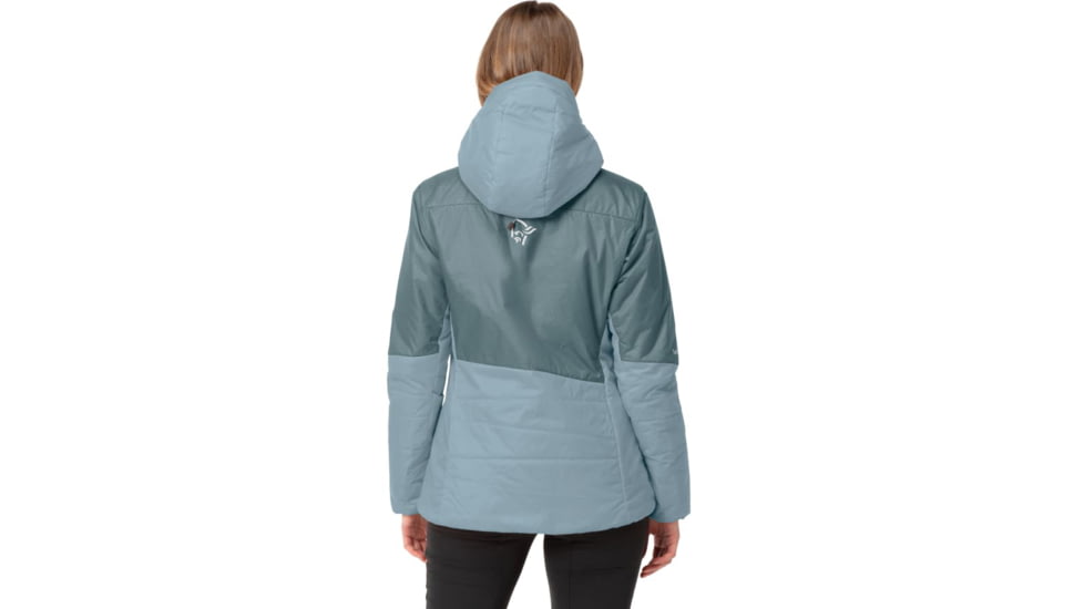 Norrona Falketind Thermo60 Hood - Womens, North Atlantic/Tourmaline, Large, 7042698454553