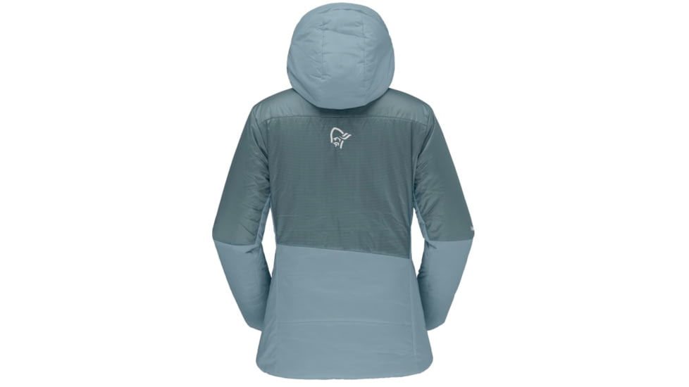 Norrona Falketind Thermo60 Hood - Womens, North Atlantic/Tourmaline, Large, 7042698454553