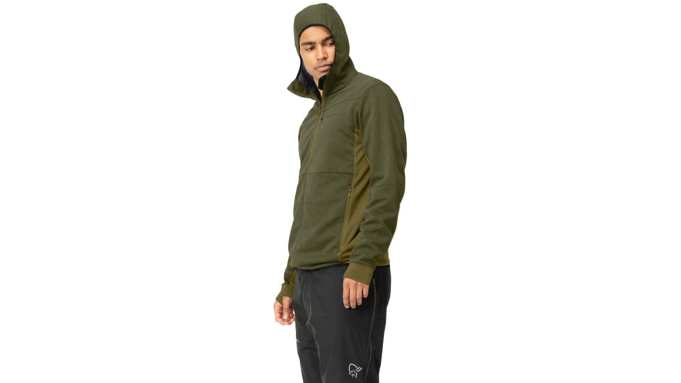 Norrona Falketind Warm Octa Hooded Jacket - Mens, Olive Night/Olive Drab, Small, 1815-22 3304 S