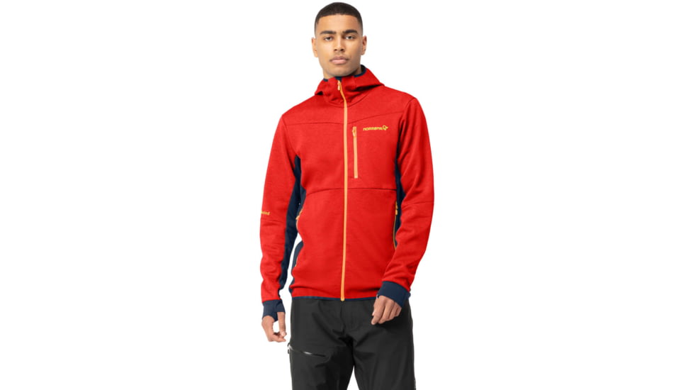 Norrona Falketind Warm Octa Hooded Jacket - Men's, Arednalin Red/Indigo Night, Large, 1815-22 5637 L