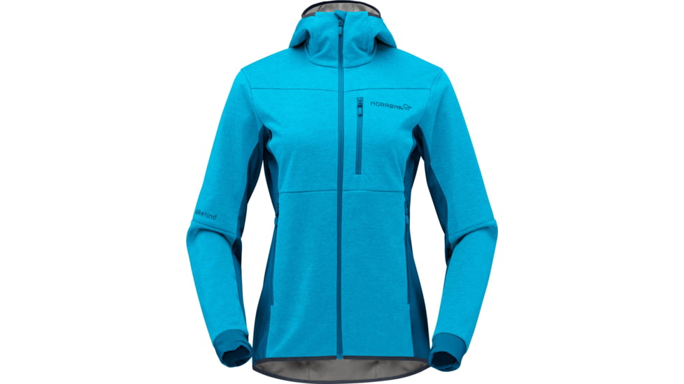 Norrona Falketind Warm2 Octa Hood - Womens, Aquarius/Mykonos Blue, Small, 1816-22-2380-S