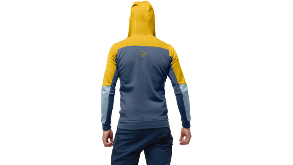 Norrona Falketind Warmwool Stretch Zip Hooded Jacket - Mens, Sulphur/Blue Fog, Extra Large, 1820-20 5011 XL