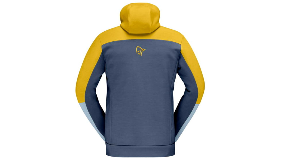 Norrona Falketind Warmwool Stretch Zip Hooded Jacket - Mens, Sulphur/Blue Fog, Extra Large, 1820-20 5011 XL