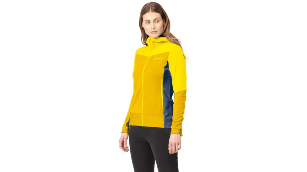 Norrona Falketind Warmwool Stretch Zip Hooded Jacket - Womens, Blazing Yellow/Sulphur, Extra Small, 1824-20 5655 XS