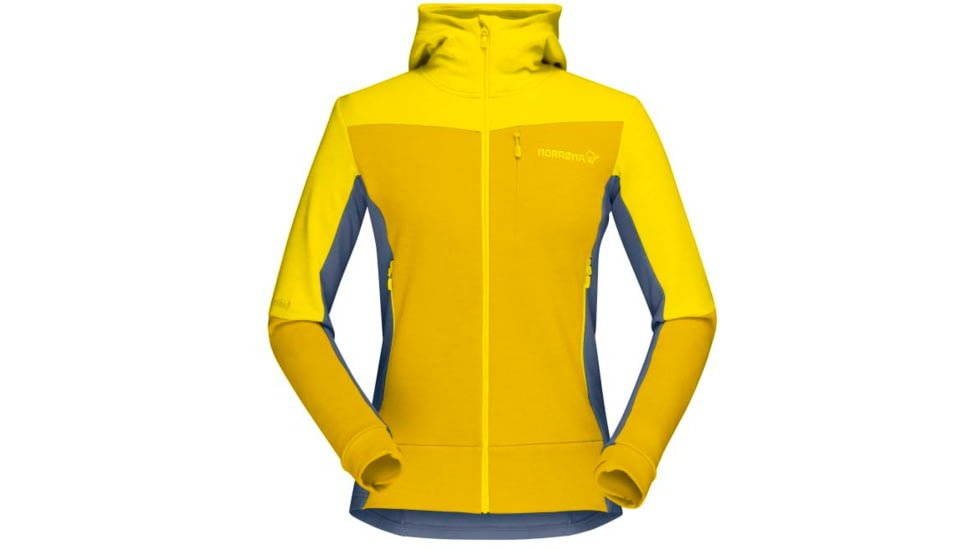Norrona Falketind Warmwool Stretch Zip Hooded Jacket - Womens, Blazing Yellow/Sulphur, Extra Small, 1824-20 5655 XS