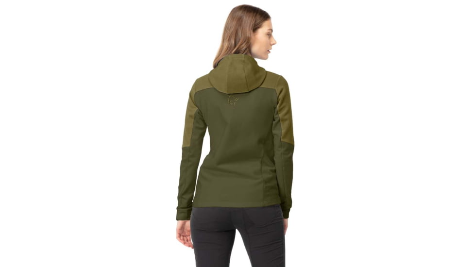 Norrona Falketind Warmwool Stretch Zip Hooded Jacket - Womens, Olive Drab/Olive Night, Extra Small, 1824-20 3908 XS