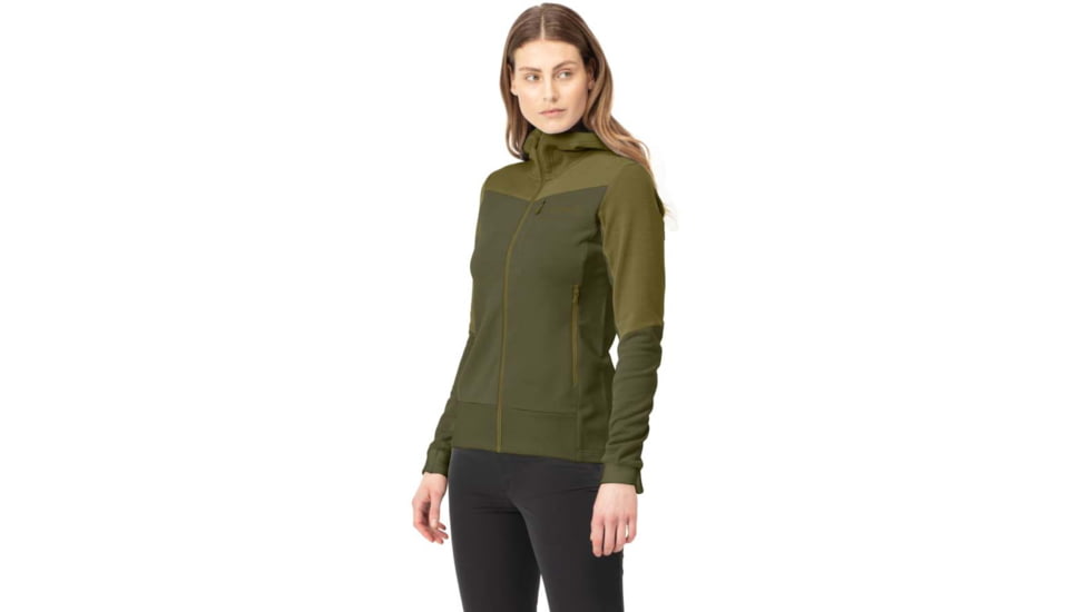Norrona Falketind Warmwool Stretch Zip Hooded Jacket - Womens, Olive Drab/Olive Night, Extra Small, 1824-20 3908 XS