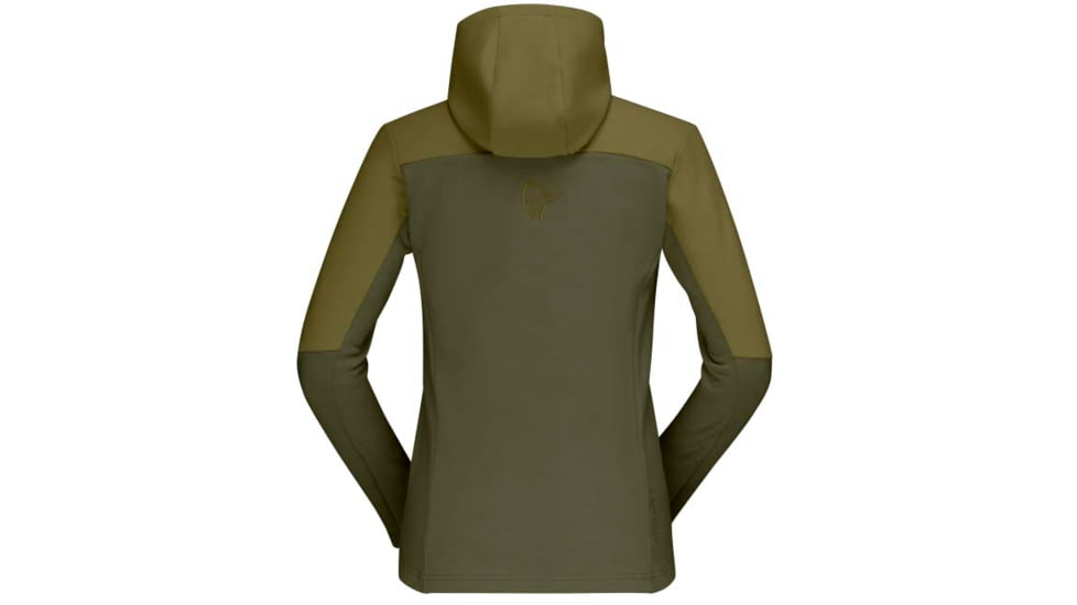 Norrona Falketind Warmwool Stretch Zip Hooded Jacket - Womens, Olive Drab/Olive Night, Extra Small, 1824-20 3908 XS