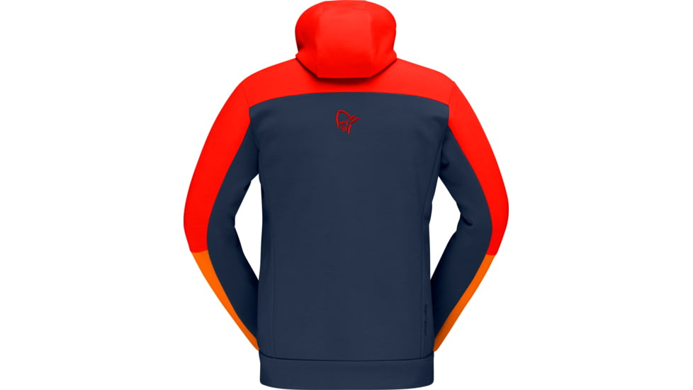 Norrona Falketind Warmwool2 Stretch Zip Hood - Mens, Arednalin/Orange Popsicle, Small, 1820-20-5639-S