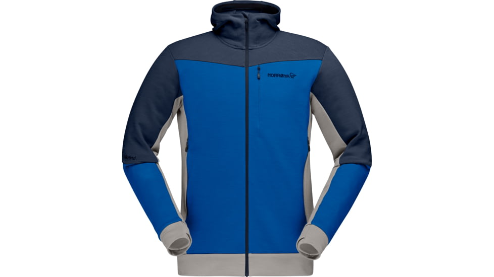Norrona Falketind Warmwool2 Stretch Zip Hood - Mens, Olympian Blue/Indigo Night, Medium, 1820-20-6643-M