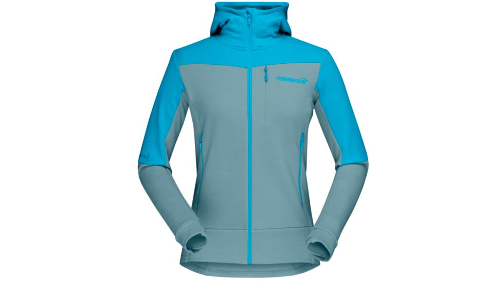 Norrona Falketind Warmwool2 Stretch Zip Hood - Womens, Aquarius/Tourmaline, Small, 7042698457967