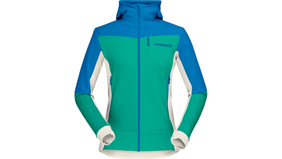 Norrona Falketind Warmwool2 Stretch Zip Hood - Womens, Campanula/Arcadia, Large, 1824-20-1177-L