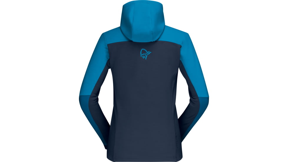Norrona Falketind Warmwool2 Stretch Zip Hood - Womens, Hawaiian Surf/Mykonos Blue, Medium, 1824-20 6639 M