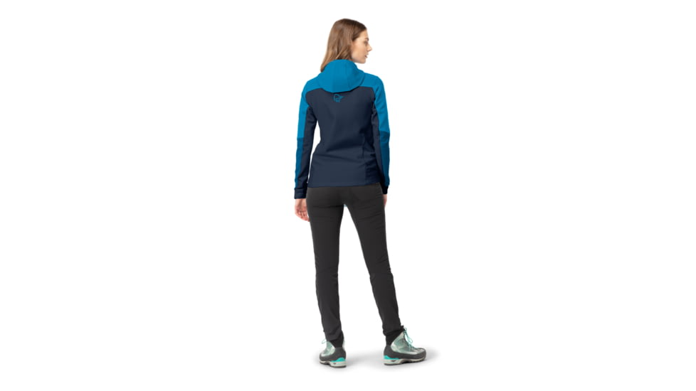 Norrona Falketind Warmwool2 Stretch Zip Hood - Womens, Hawaiian Surf/Mykonos Blue, Medium, 1824-20 6639 M