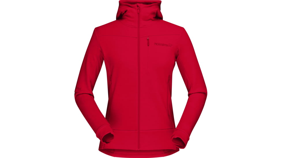Norrona Falketind Warmwool Stretch Zip Hooded Jacket - Women's, Jester Red, Medium, 1824-20 1125 M