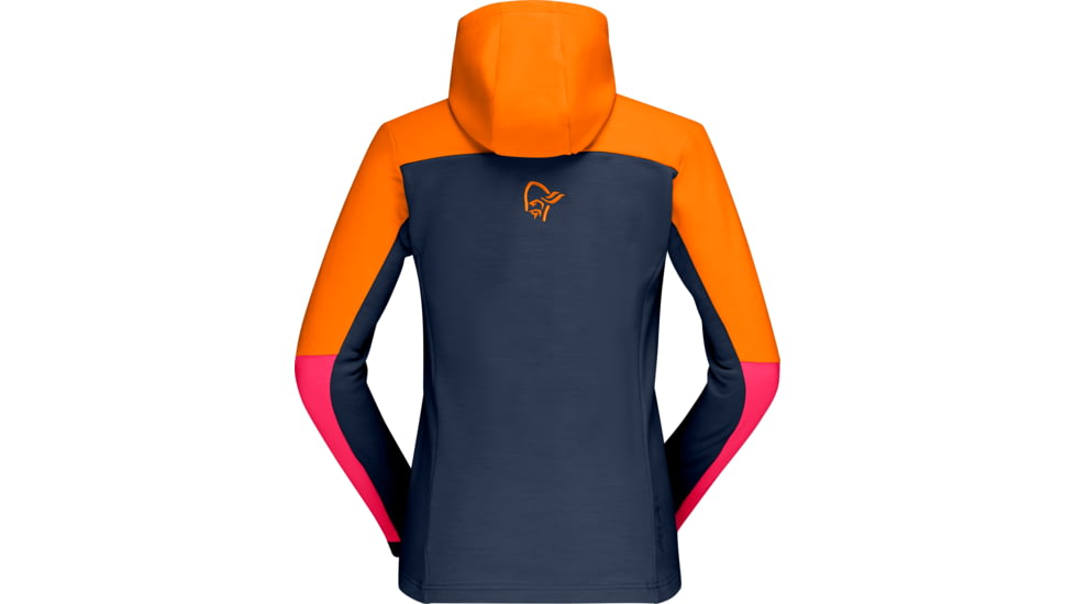 Norrona Falketind Warmwool2 Stretch Zip Hood - Womens, Orange Popsicle/Honeysuckle, Extra Small, 1824-20-5543-XS