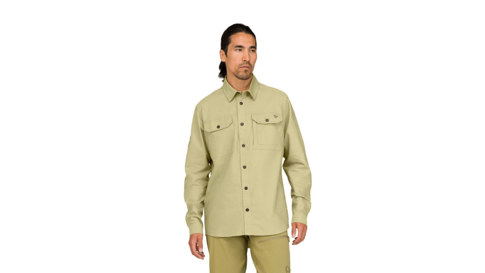 Norrona Femund Cotton Shirt - Mens, Sage Green, Small, 2669-25-3516-S