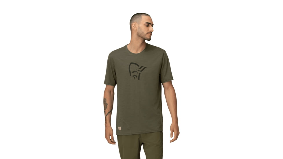 Norrona Femund Equaliser Merino T- Shirt - Mens, Olive Night, Large, 2649-24-3301-L
