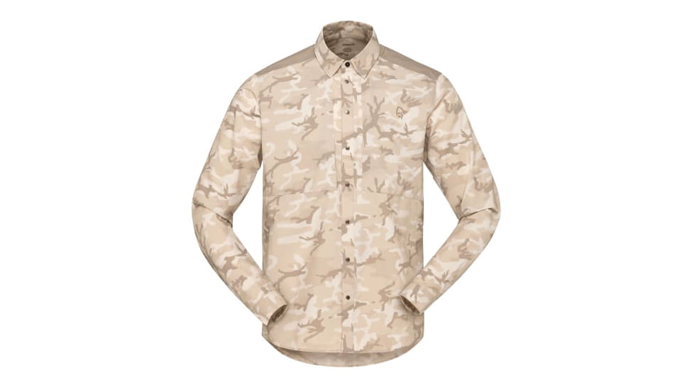 Norrona Femund Light Shirt - Mens, Beige Camo, Extra Large, 2626-24-4412-XL