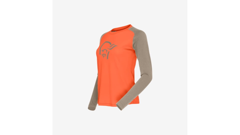 Norrona Femund Pureull Long Sleeve - Womens, Orange Alert, Extra Large, 2676-24-5620-XL