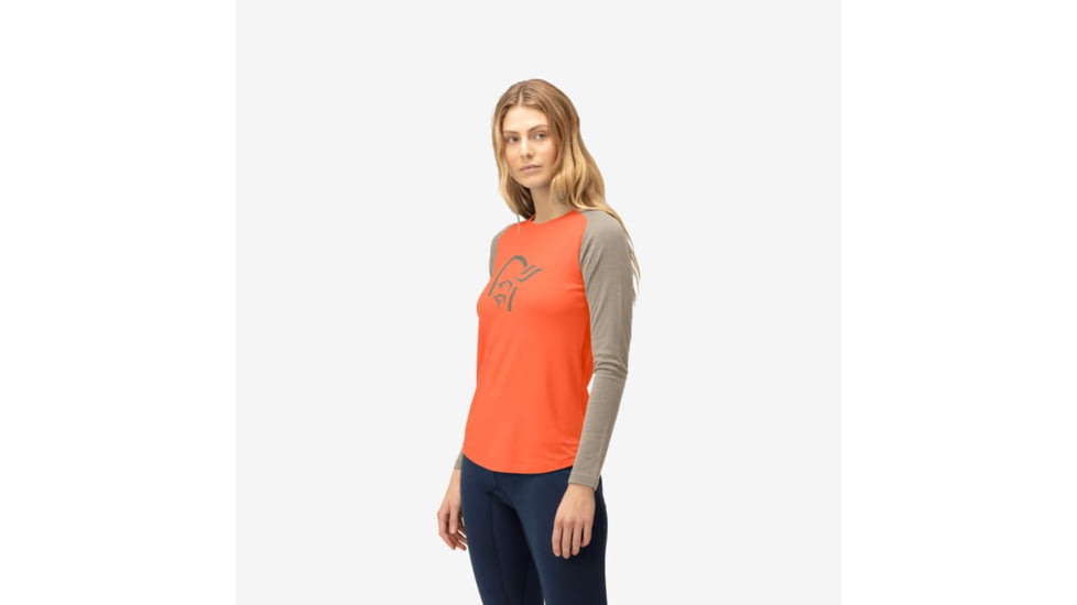 Norrona Femund Pureull Long Sleeve - Womens, Orange Alert, Extra Large, 2676-24-5620-XL