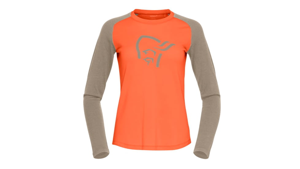 Norrona Femund Pureull Long Sleeve - Womens, Orange Alert, Extra Large, 2676-24-5620-XL