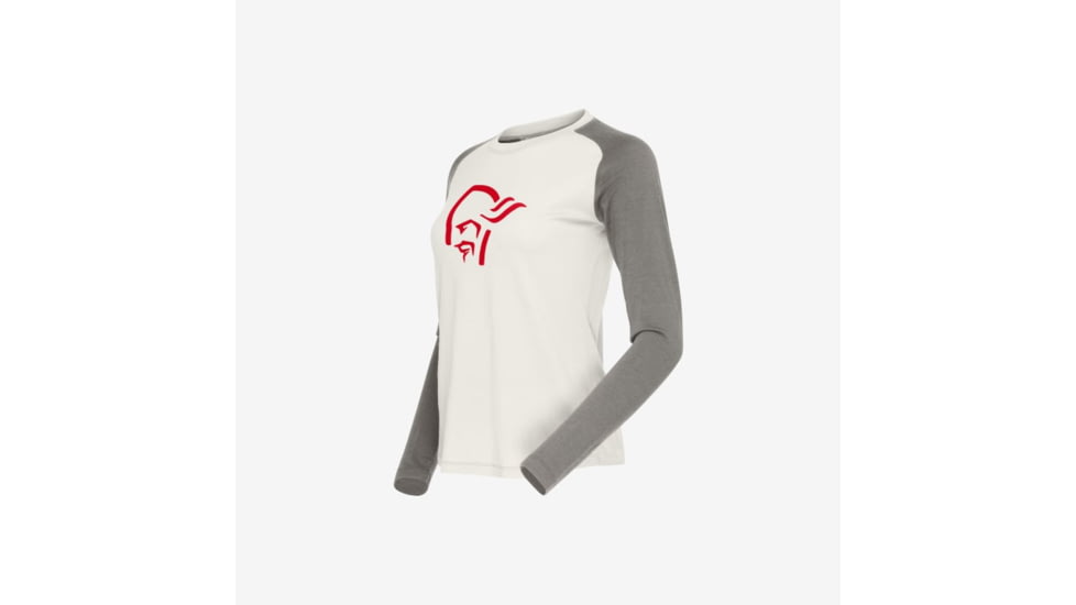 Norrona Femund Pureull Long Sleeve - Womens, Snowdrop/Light Grey, Small, 2676-24-9942-S
