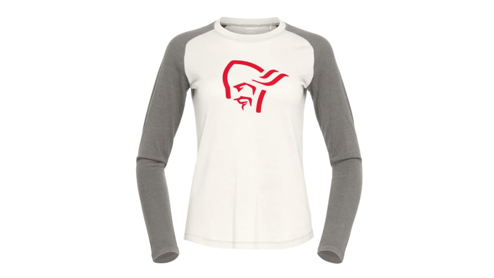 Norrona Femund Pureull Long Sleeve - Womens, Snowdrop/Light Grey, Small, 2676-24-9942-S