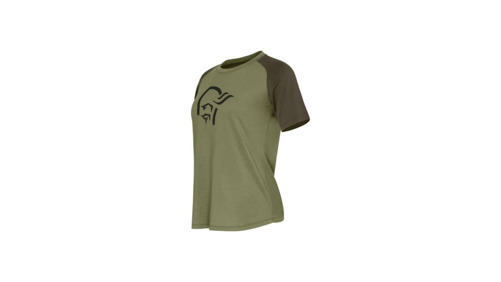 Norrona Femund PureUll T-Shirt - Womens, Loden Green, Small, 2675-24-3006-S