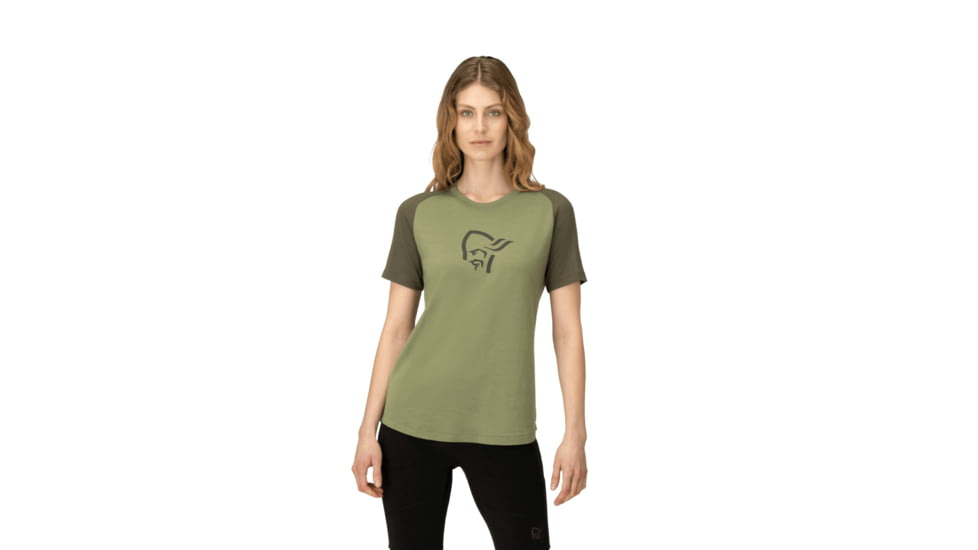 Norrona Femund PureUll T-Shirt - Womens, Loden Green, Small, 2675-24-3006-S