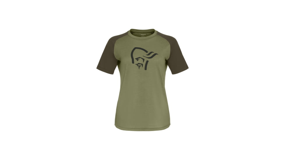 Norrona Femund PureUll T-Shirt - Womens, Loden Green, Small, 2675-24-3006-S