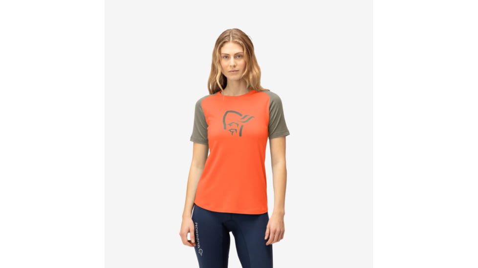 Norrona Femund Pureull T-Shirt - Womens, Orange Alert, Small, 2675-24-5620-S