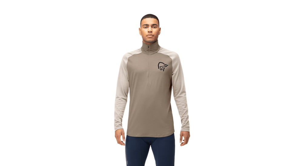 Norrona Femund Pureull Zip Neck Top - Mens, Winter Twig, 2XL, 2674-24-8874-XXL