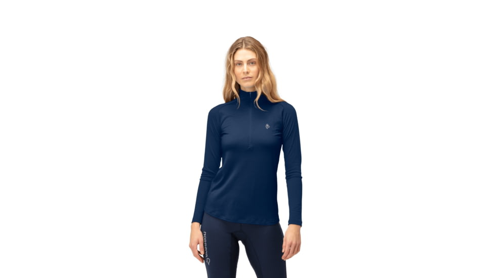 Norrona Femund PureUll Zip Neck Top - Womens, Indigo Night, Medium, 2678-24-2295-M