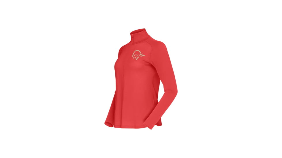 Norrona Femund PureUll Zip Neck Top - Womens, Paprika, Extra Large, 2678-24-1107-XL