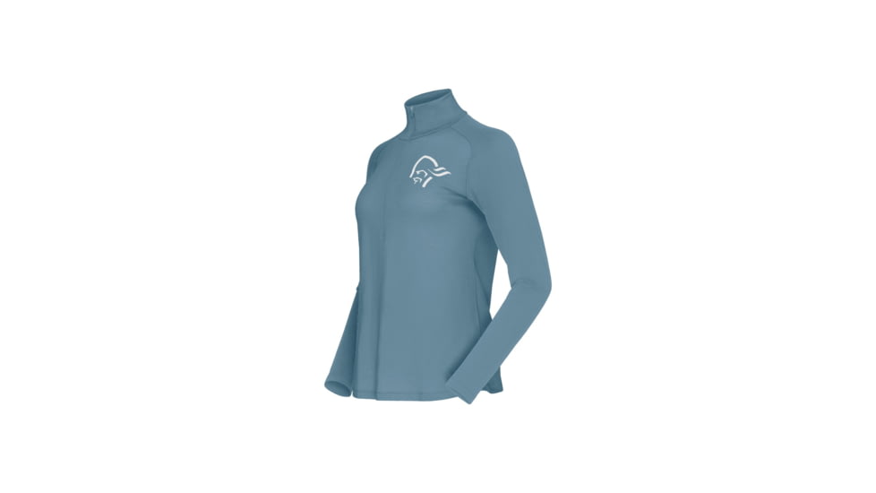 Norrona Femund PureUll Zip Neck Top - Womens, Trooper, Extra Small, 2678-24-8016-XS