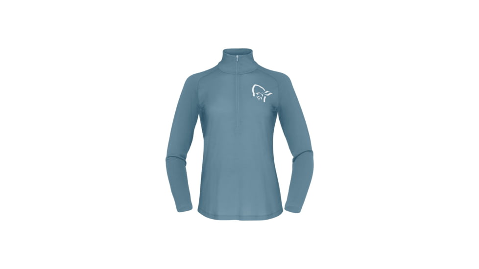 Norrona Femund PureUll Zip Neck Top - Womens, Trooper, Extra Small, 2678-24-8016-XS