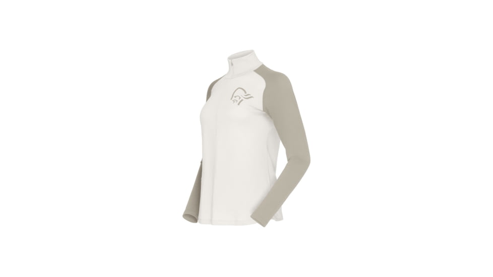 Norrona Femund PureUll Zip Neck Top - Womens, Whisper White, Extra Large, 2678-24-9911-XL