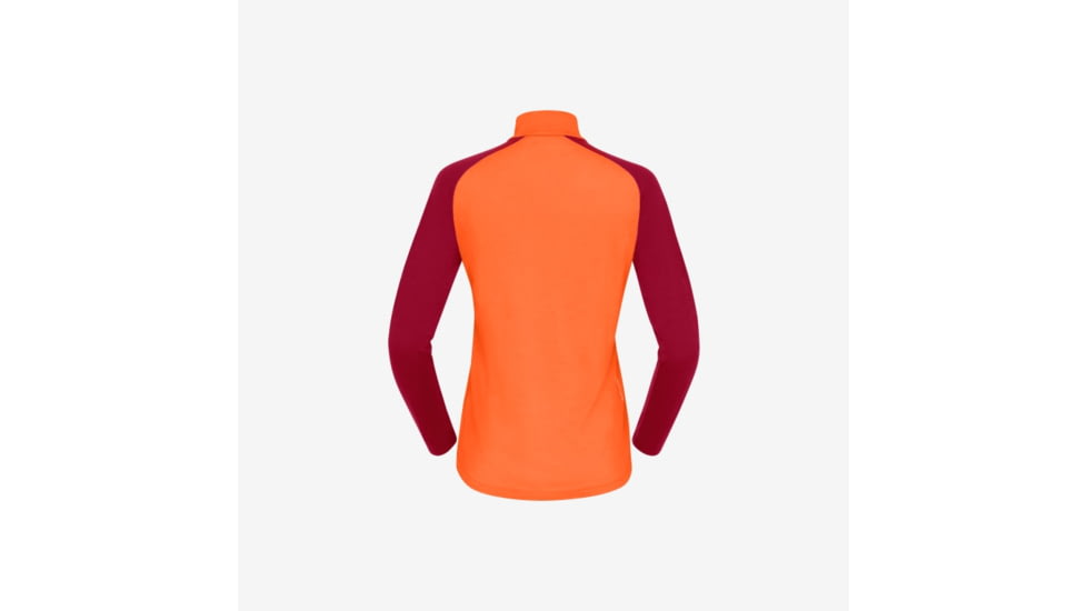 Norrona Femund Pureull Zip Neck - Womens, Orange Alert, Small, 2678-24-5620-S