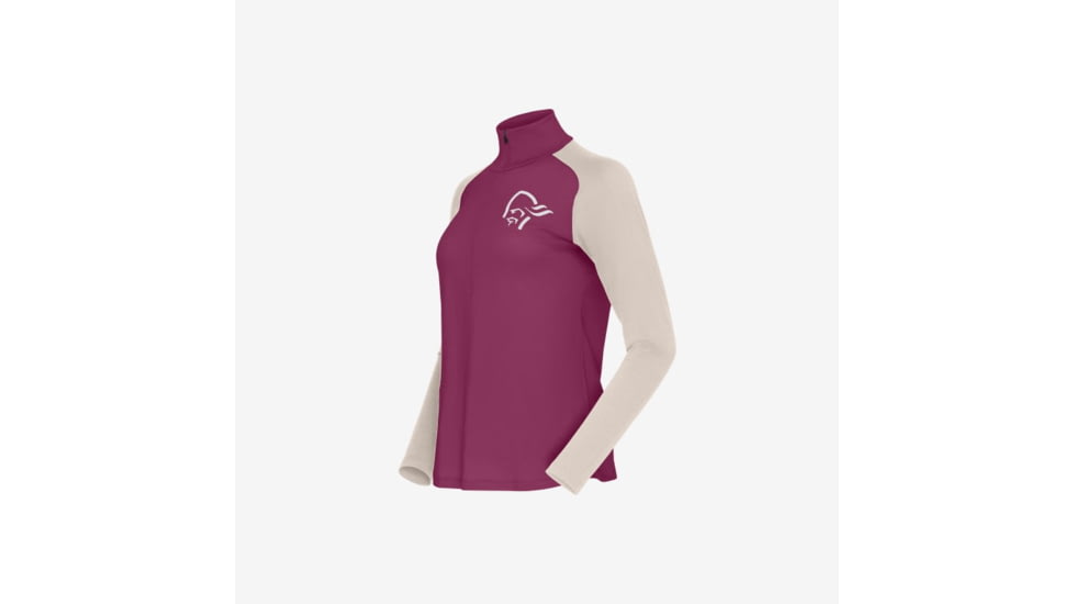 Norrona Femund Pureull Zip Neck - Womens, Violet Quartz, Small, 2678-24-6744-S