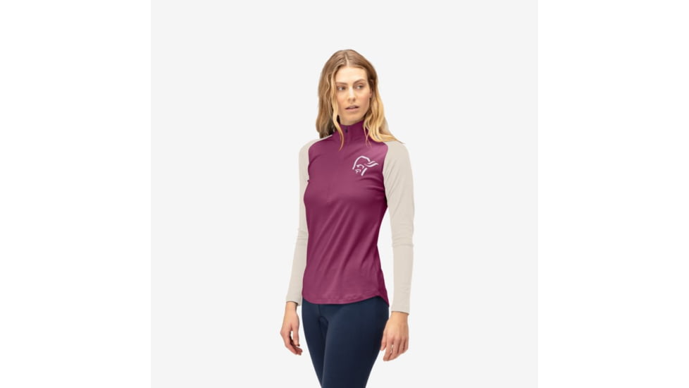 Norrona Femund Pureull Zip Neck - Womens, Violet Quartz, Small, 2678-24-6744-S
