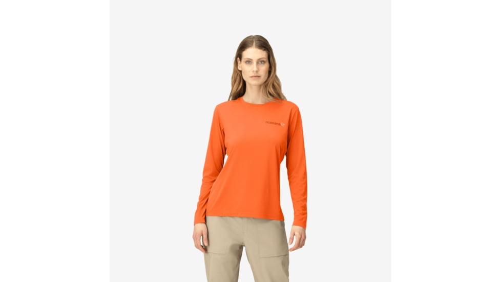 Norrona Femund Tech Long Sleeve - Womens, Orange Alert, Medium, 2630-24-5620-M