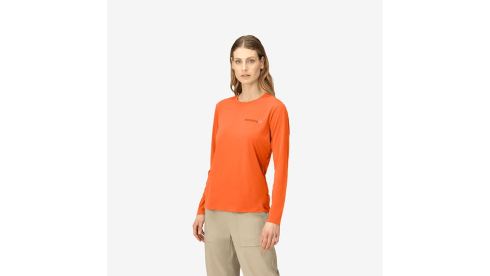 Norrona Femund Tech Long Sleeve - Womens, Orange Alert, Medium, 2630-24-5620-M
