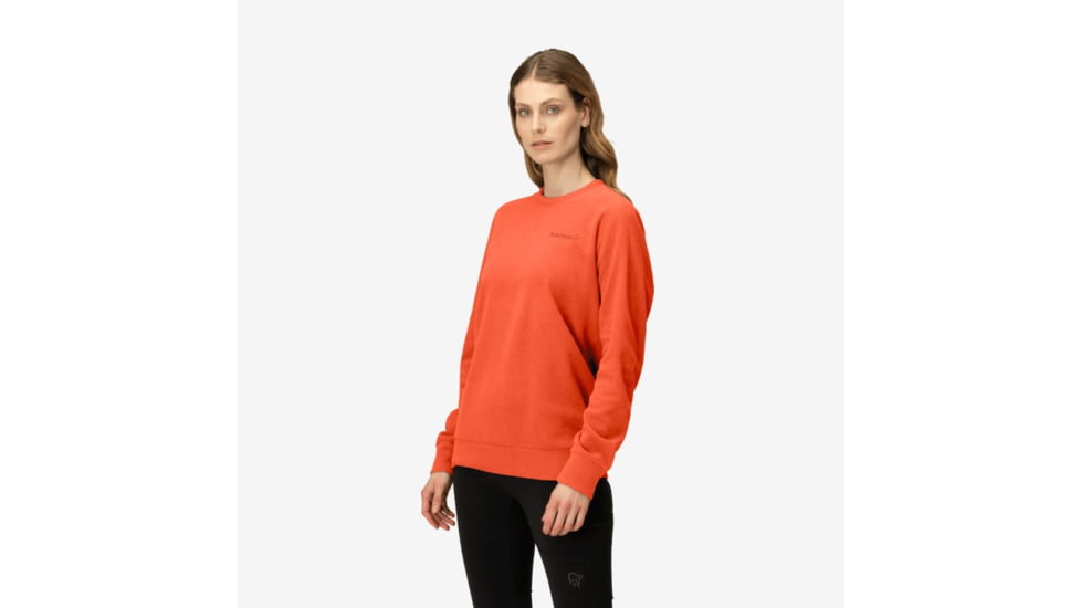 Norrona Femund Warm1 Crew Neck Top, Pureed Pumpkin, Small, 2666-24-5621-S