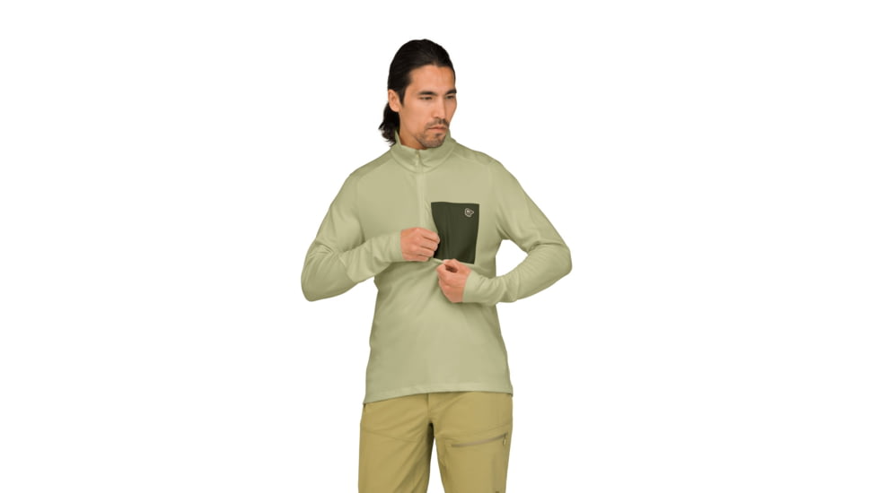 Norrona Femund Warm1 Half-Zip Top - Mens, Sage Green, Medium, 2658-25-3516-M