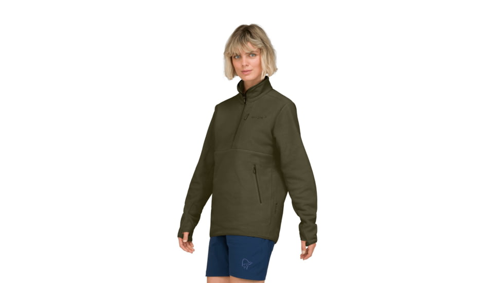 Norrona Femund Warm2 Halfzip Top, Olive Night, Medium, 2665-24-3301-M