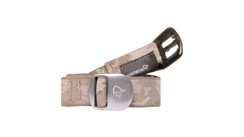 Norrona Femund Webbing Camo Slim 25mm Belt, Beige Camo, 120, 2693-24-4412-120