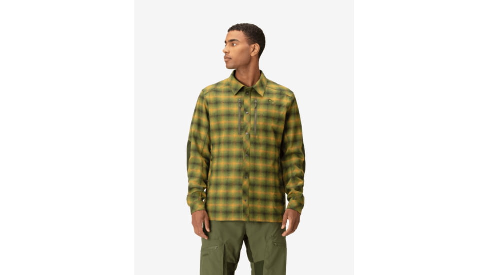 Norrona Finnskogen Wool Shirt - Mens, Forest Green, Extra Large, 2802-23-3430-XL