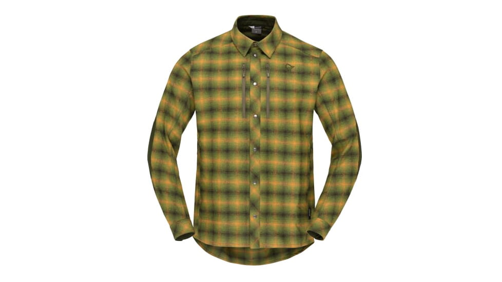 Norrona Finnskogen Wool Shirt - Mens, Olive Night, Extra Large, 2802-23-3301-XL